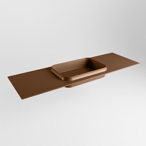 RIDGE Rust solid surface inbouw / inleg wastafel 140cm. Positie wasbak midden.