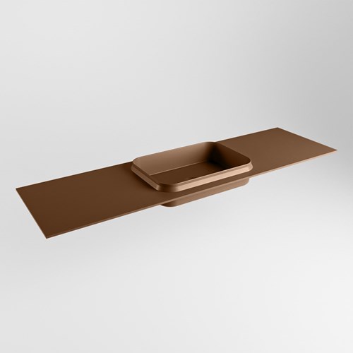 RIDGE Rust solid surface inbouw / inleg wastafel 160cm. Positie wasbak midden.