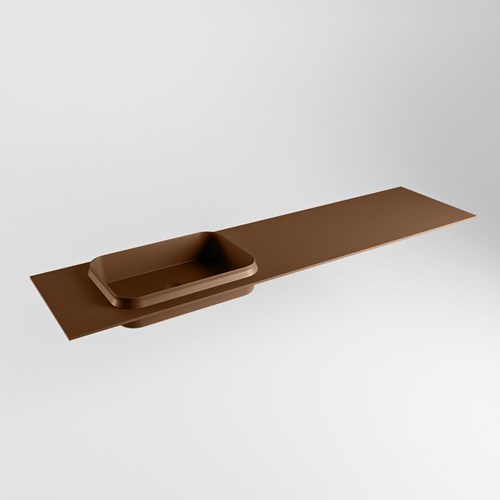 RIDGE Rust Einbauwaschbecken aus solid surface (mineralwerkstoff) 181cm. Waschbeckenposition Links.