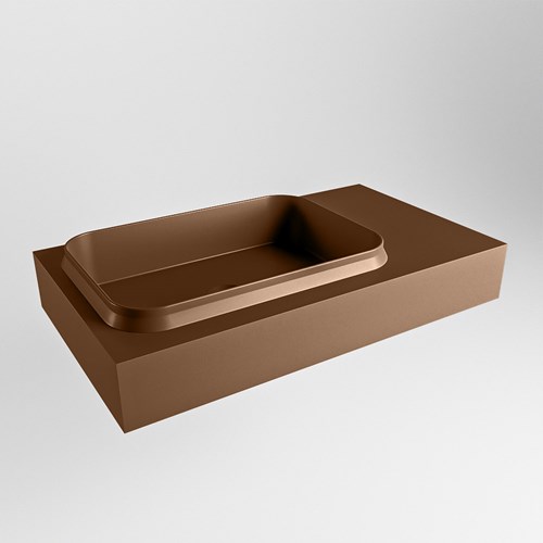 RIDGE Rust Wall-Hung Basin solid surface 80cm. Position basin Left.