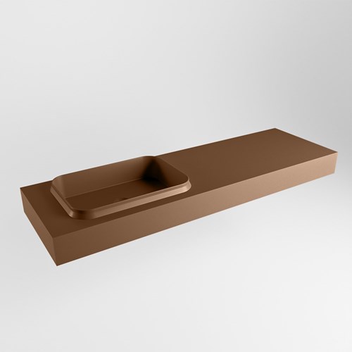 RIDGE Rust Lavabo mural solid surface 151cm. Position lavabo Gauche.