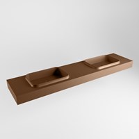 RIDGE Rust freihängend Waschtisch aus solid surface (mineralwerkstoff) 200cm. Waschbeckenposition Doppelt rand 12cm hoch.