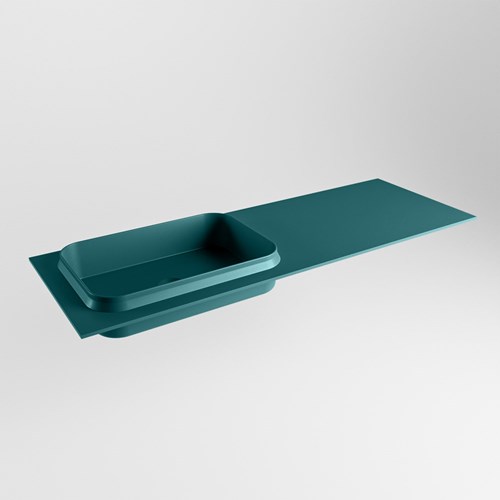 RIDGE Smag solid surface inbouw / inleg wastafel 131cm. Positie wasbak links.