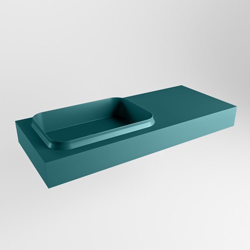 RIDGE Smag vrijhangende solid surface wastafel 111cm. Positie wasbak links.