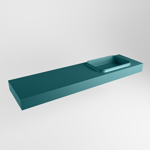 RIDGE Smag vrijhangende solid surface wastafel 170cm. Positie wasbak rechts.
