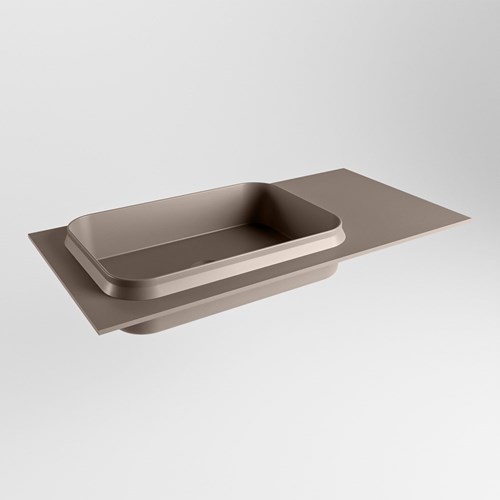 RIDGE Smoke Einbauwaschbecken aus solid surface (mineralwerkstoff) 90cm. Waschbeckenposition Links.