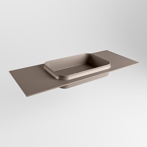 RIDGE Smoke Lavabo encastré solid surface 111cm. Position lavabo Centrée.