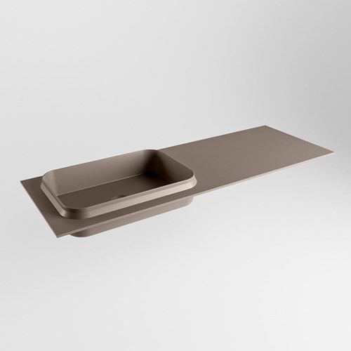 RIDGE Smoke Lavabo incasso solid surface 130cm. Posizione lavabo Sinistra.