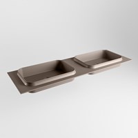 RIDGE Smoke Lavabo encastrado de solid surface 151cm. Posición del fregadero Doble.