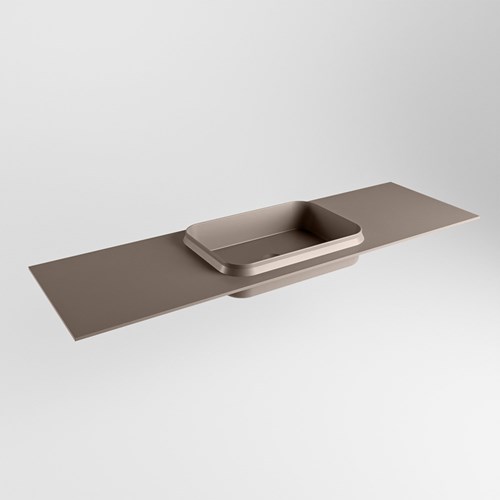 RIDGE Smoke Einbauwaschbecken aus solid surface (mineralwerkstoff) 151cm. Waschbeckenposition Mittig.