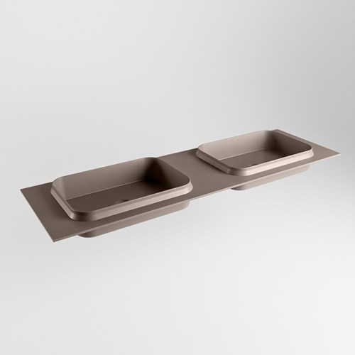 RIDGE Smoke Lavabo encastrado de solid surface 160cm. Posición del fregadero Doble.