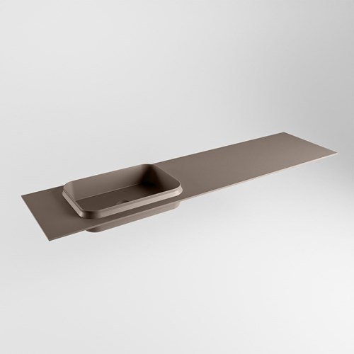 RIDGE Smoke solid surface inbouw / inleg wastafel 181cm. Positie wasbak links.