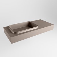 RIDGE Smoke vrijhangende solid surface wastafel 100cm. Positie wasbak links.