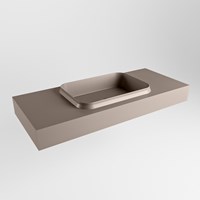 RIDGE Smoke Lavabo sospeso à parete solid surface 110cm. Posizione lavabo Centro.