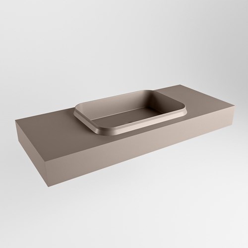 RIDGE Smoke Lavabo sospeso à parete solid surface 110cm. Posizione lavabo Centro.