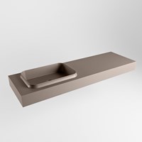 RIDGE Smoke vrijhangende solid surface wastafel 151cm. Positie wasbak links.