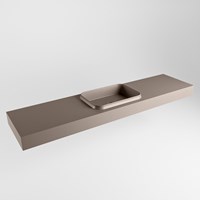 RIDGE Smoke vrijhangende solid surface wastafel 190cm. Positie wasbak midden.