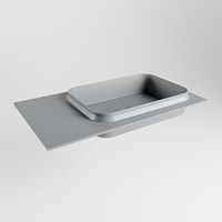 RIDGE Plata Lavabo incasso solid surface 80cm. Posizione lavabo Destra.