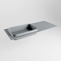 RIDGE Plata solid surface inbouw / inleg wastafel 111cm. Positie wasbak links.