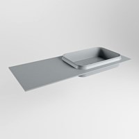 RIDGE Plata Lavabo incasso solid surface 110cm. Posizione lavabo Destra.