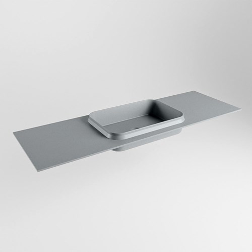 RIDGE Plata solid surface inbouw / inleg wastafel 141cm. Positie wasbak midden.
