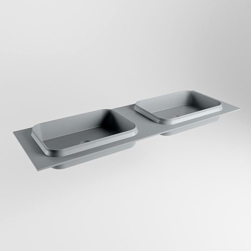 RIDGE Plata Inset / Built-in Basin solid surface 151cm. Position basin Double.