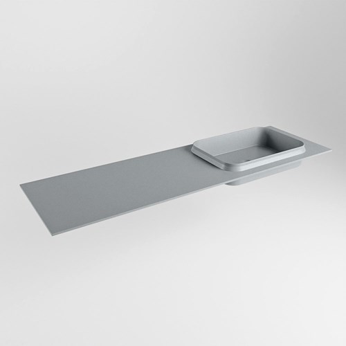 RIDGE Plata Einbauwaschbecken aus solid surface (mineralwerkstoff) 151cm. Waschbeckenposition Rechts.