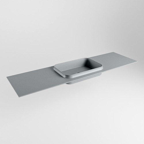 RIDGE Plata Lavabo incasso solid surface 160cm. Posizione lavabo Centro.