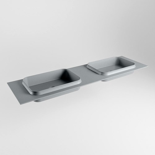 RIDGE Plata Lavabo incasso solid surface 170cm. Posizione lavabo Doppio.