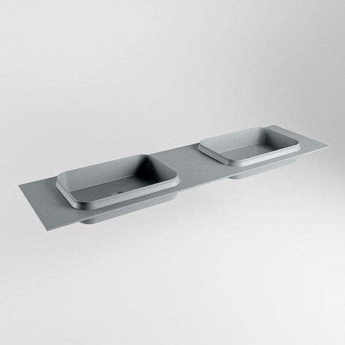 RIDGE Plata Inset / Built-in Basin solid surface 181cm. Position basin Double.