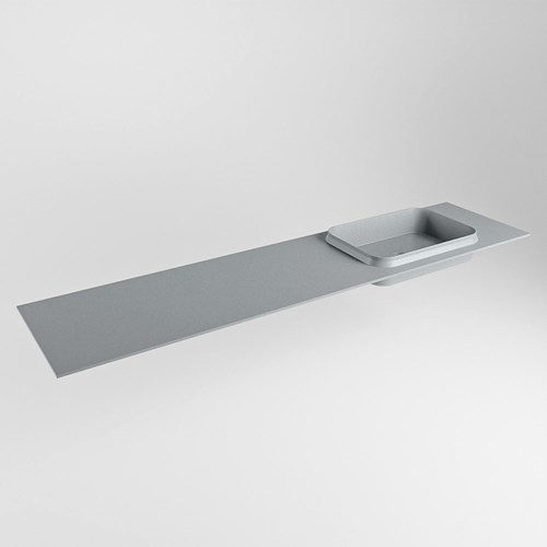 RIDGE Plata solid surface inbouw / inleg wastafel 190cm. Positie wasbak rechts.