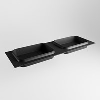 RIDGE Urban solid surface inbouw / inleg wastafel 150cm. Positie wasbak dubbel.