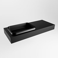 RIDGE Urban vrijhangende solid surface wastafel 111cm. Positie wasbak links.