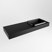 RIDGE Urban vrijhangende solid surface wastafel 130cm. Positie wasbak rechts.
