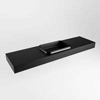 RIDGE Urban freihängend Waschtisch aus solid surface (mineralwerkstoff) 170cm. Waschbeckenposition Mittig rand 12cm hoch.