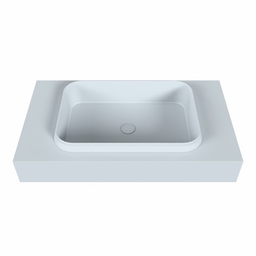 RIDGE Clay vrijhangende solid surface wastafel 80cm. Positie wasbak midden.-2