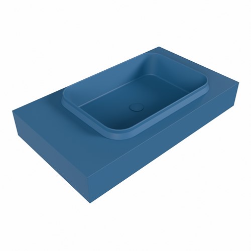 RIDGE Jeans Lavabo sospeso à parete solid surface 80cm. Posizione lavabo Destra.