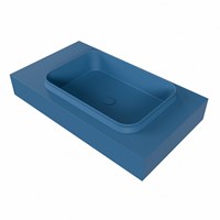 RIDGE Jeans vrijhangende solid surface wastafel 80cm. Positie wasbak rechts.-3