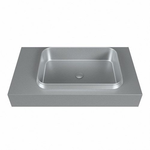 RIDGE Plata vrijhangende solid surface wastafel 80cm. Positie wasbak rechts.-2