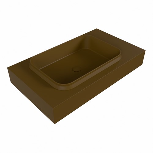 RIDGE Rust Wall-Hung Basin solid surface 80cm. Position basin Left.