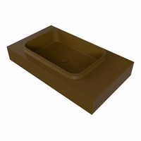 RIDGE Rust vrijhangende solid surface wastafel 80cm. Positie wasbak links.-3