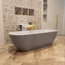 ROCK baignoire autoportante 170x70cm couleur Smoke / Talc.