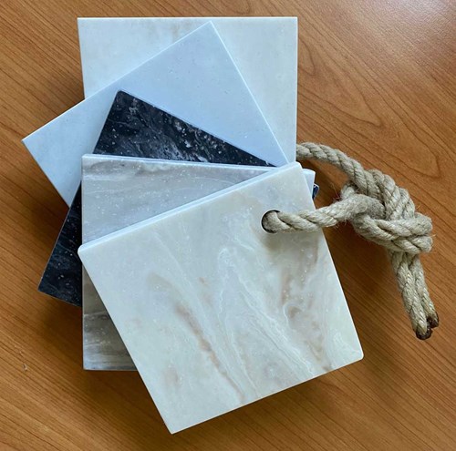 Conjunto de muestras 3, todos los colores de Corian para lavabos.