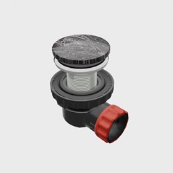 Scarico a clic per risparmio di spazio altezza 6.7cm solid surface colore Lava.