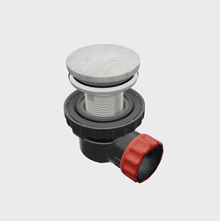 Space-saving click waste 6.7cm high solid surface color Opalo.