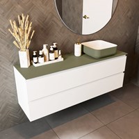 TOP 41 Army solid surface Waschtischplatten 141cm. Blattdicke 0,9cm. Top passend für Abdeckplatte | Waschbecken.
