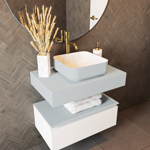 TOP 46 Clay freihngendes solid surface Waschtischplatten 70cm. Blattdicke 12cm. Blatt geeignet fr Waschbecken.-2