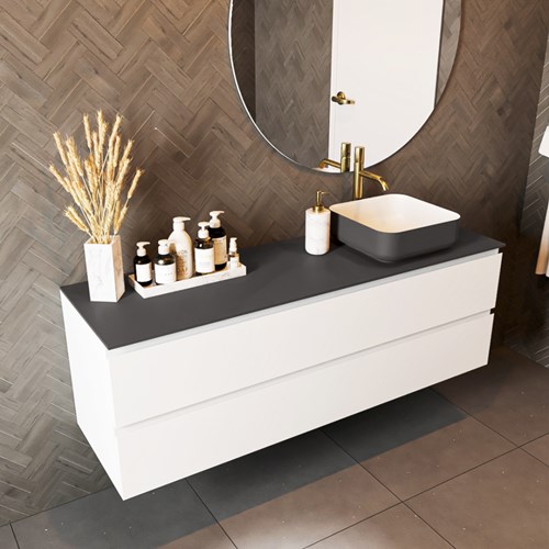 TOP 46 Dark Grey solid surface Encimera 151cm. Espesor de la encimera 0,9cm. Encimera adecuada para lavamanos.