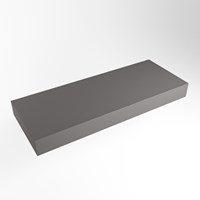 TOP 46 Dark Grey vrijhangende solid surface module / planchet 120cm. Rand 12cm hoog. Blad geschikt voor waskom.