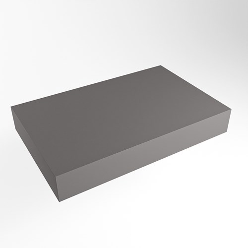 TOP 51 Dark Grey vrijhangende solid surface module / planchet 80cm. Rand 12cm hoog. Blad geschikt voor waskom.